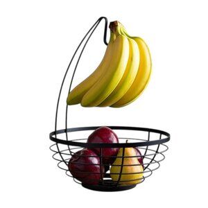 iDesign Banana Hanger Fruit Basket (Matte Black) Kitchen